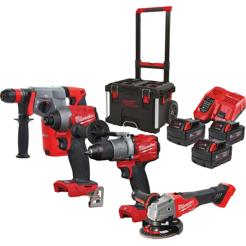 Milwaukee M18 FPP4E-503P combopack 18V 1x 3,0Ah, 2x 5,5Ah Li-ion