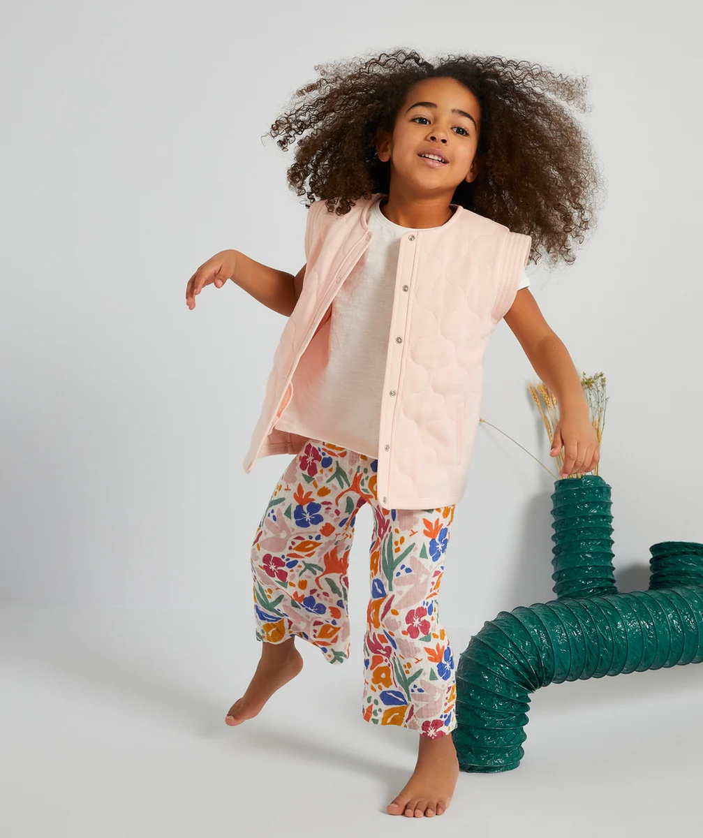 CARDIGAN ROSE ÉVOLUTIF FILLE EN FIBRES RECYCLÉES