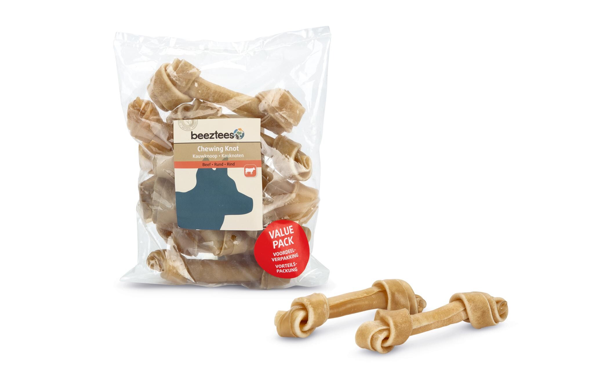 Kauknoten Rinderhaut, 12 cm, 10 Stk.Kauspass für Hunde