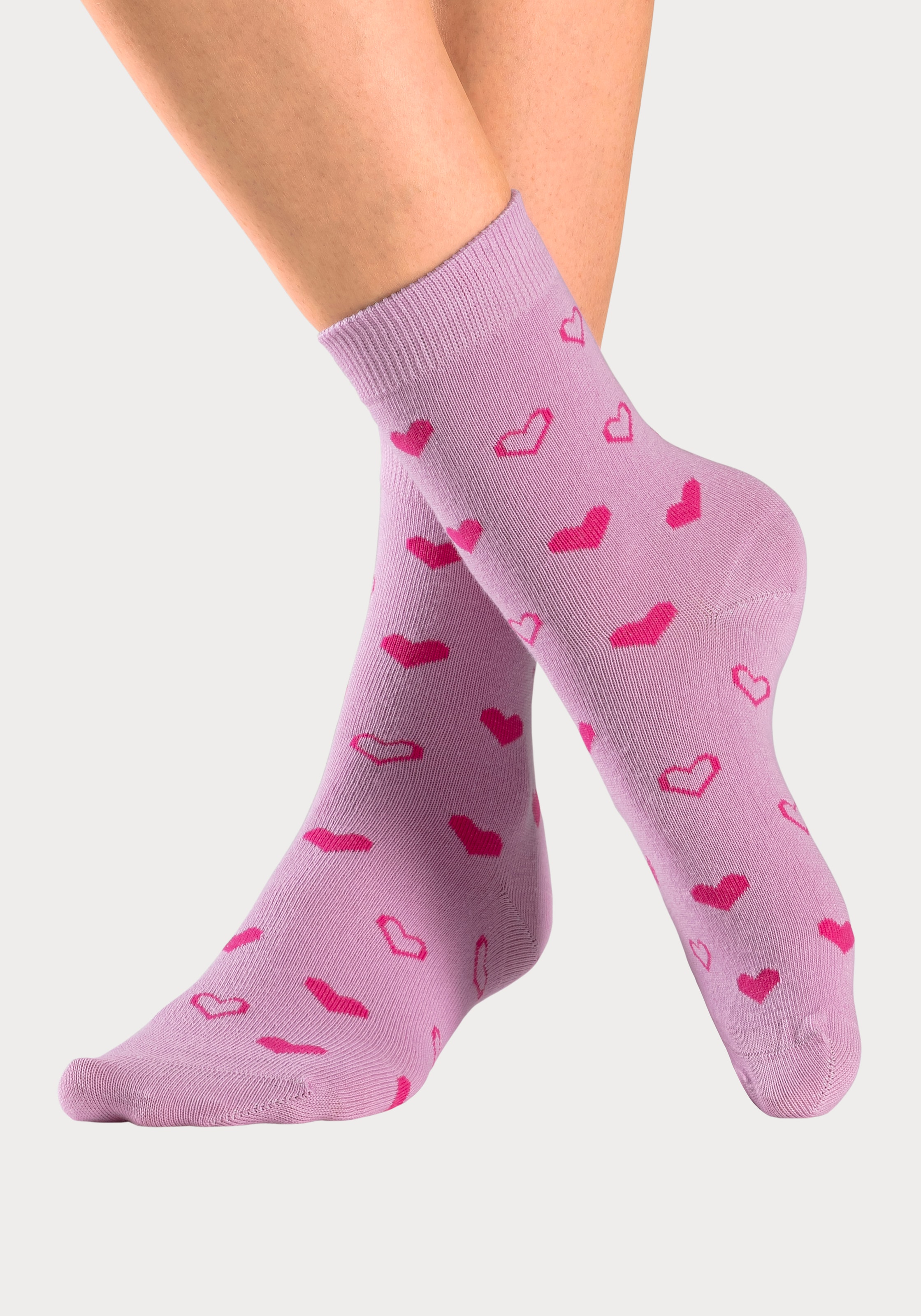 LASCANA Basicsocken Box, 7 Stk. tlg. in Geschenkbox für den Valentinstag