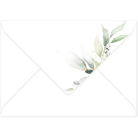 COLLECTION EUCALYPTUS, Paquet de 20 enveloppes imprimées Pollen 114x162mm 120g/m2 - Vert 2 - Vert