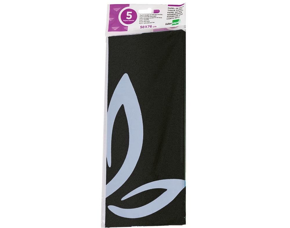 PAPEL CREPE LIDERPAPEL PRETO CLASSICO 50X76CM