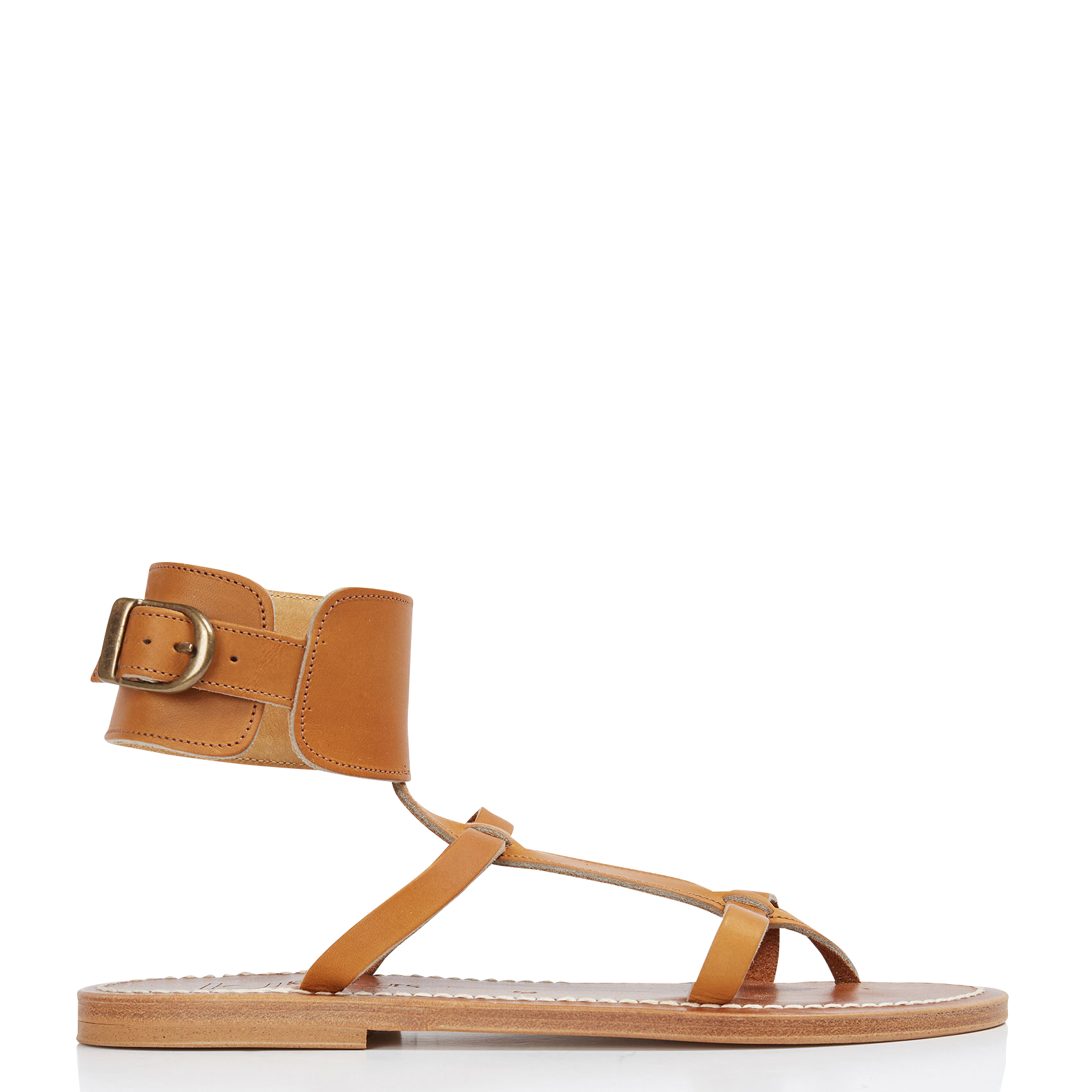 Caravelle - Sandales plates bracelet cheville en cuir | Marron