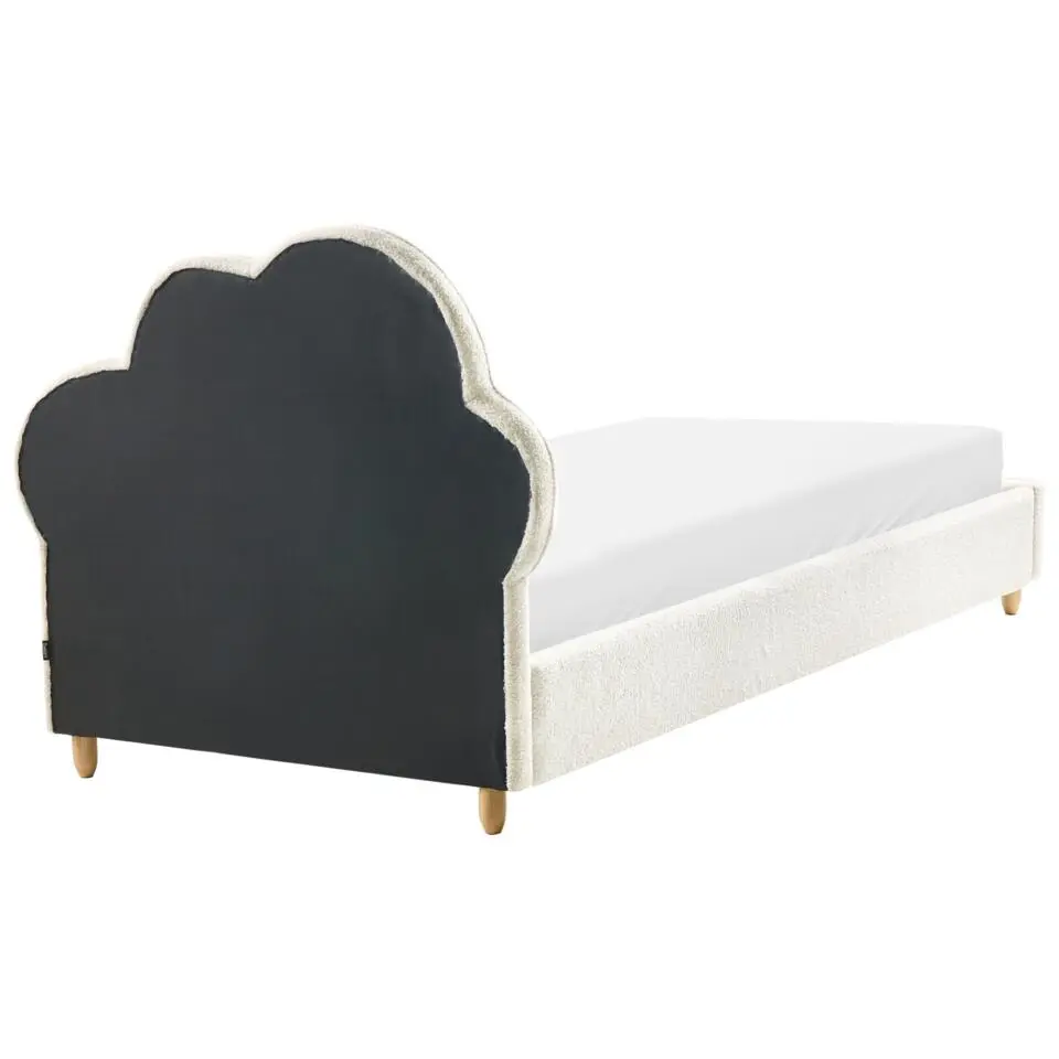BELLEVUE - Eenpersoonsbed - Gebroken wit - 90 x 200 cm - Bouclé