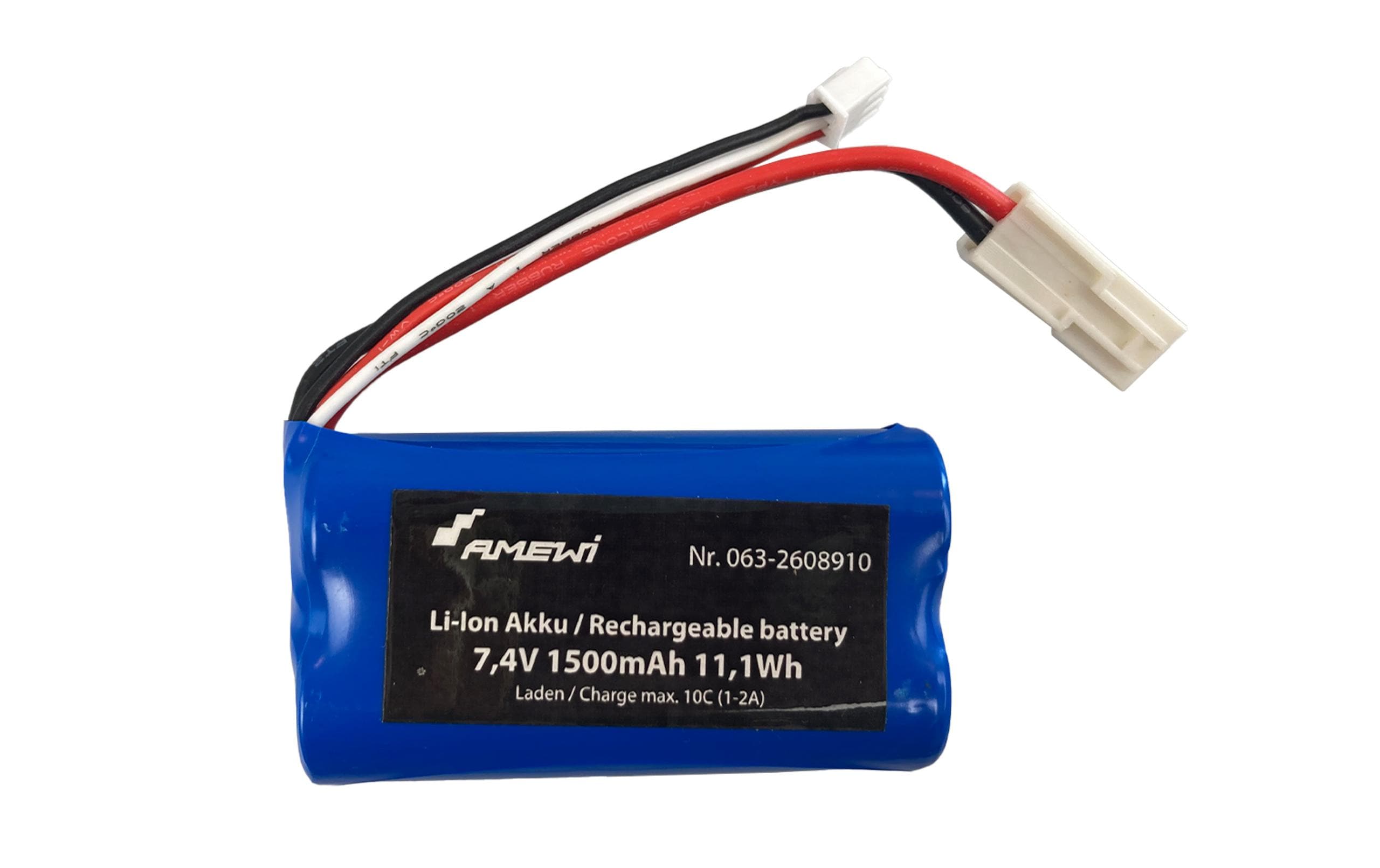 RC-Akku Li-Ion 1500 mAh 7.4 V, 20C2S Li-Ion Akku für RC Fahrzeuge