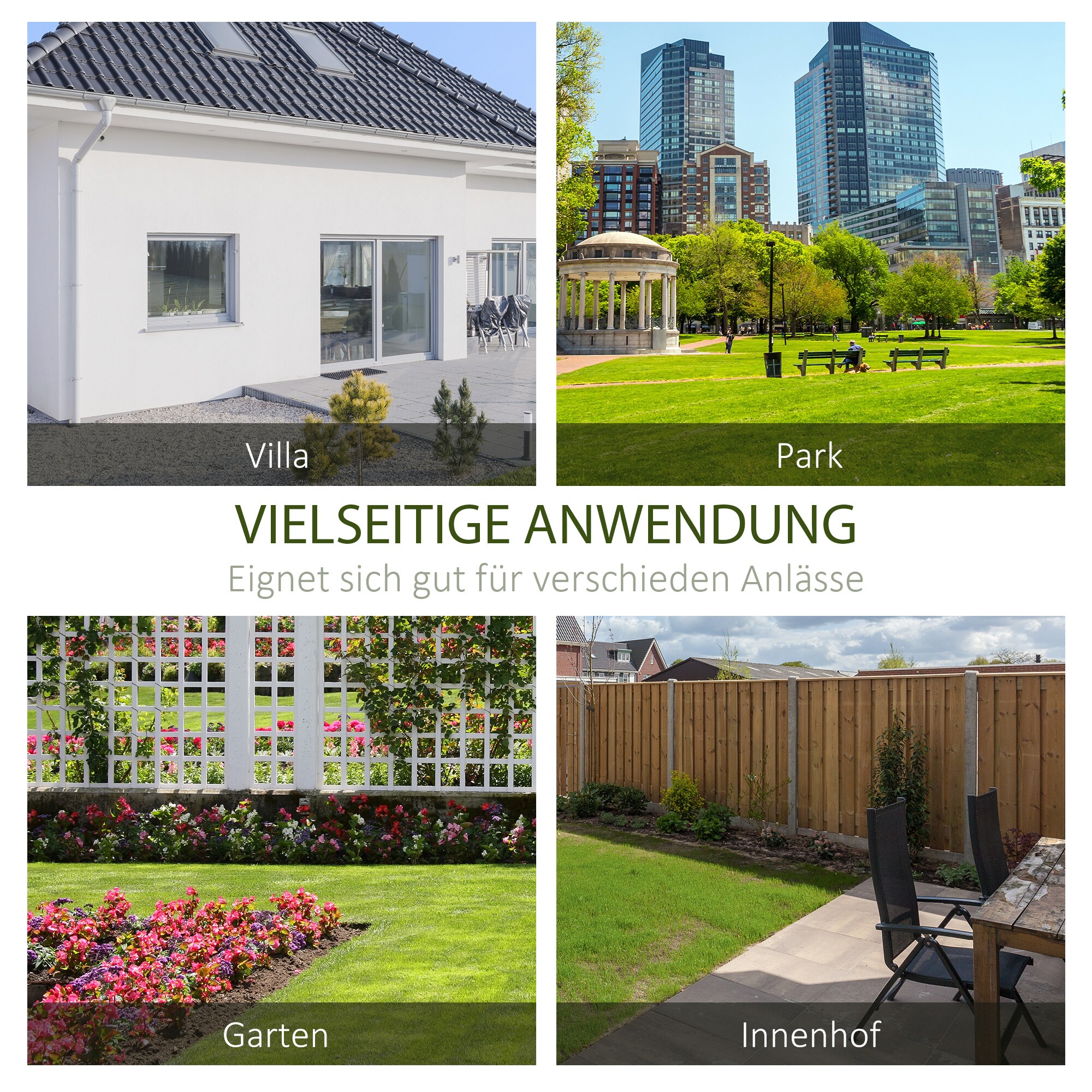 Outsunny Gartenbank mit Rückenlehne schwarz 113L x 58B x 98H cm
