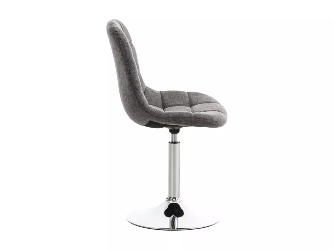 Lot de 2 Chaise de bureau - Tissu & Métal chromé - Gris clair - Emil