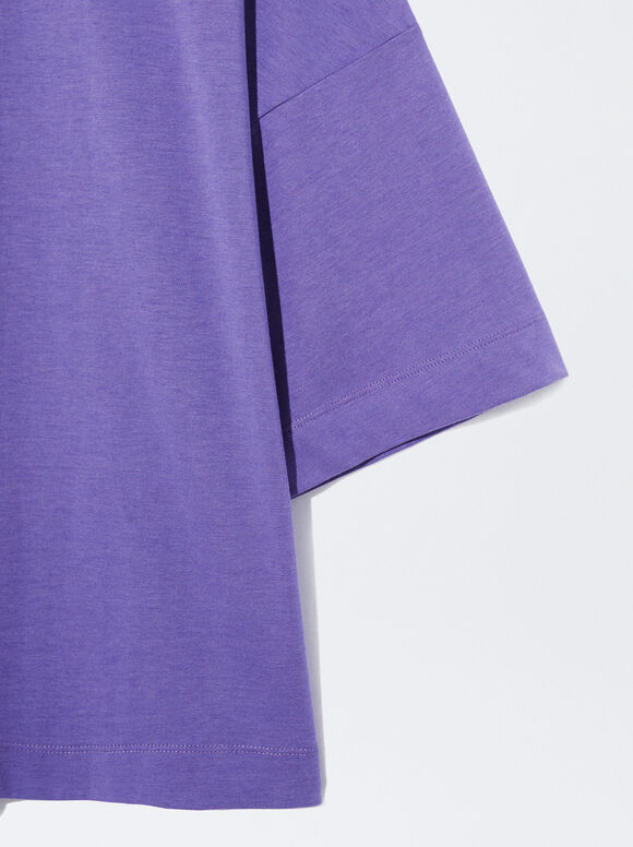 Camiseta de gola redonda - Violeta