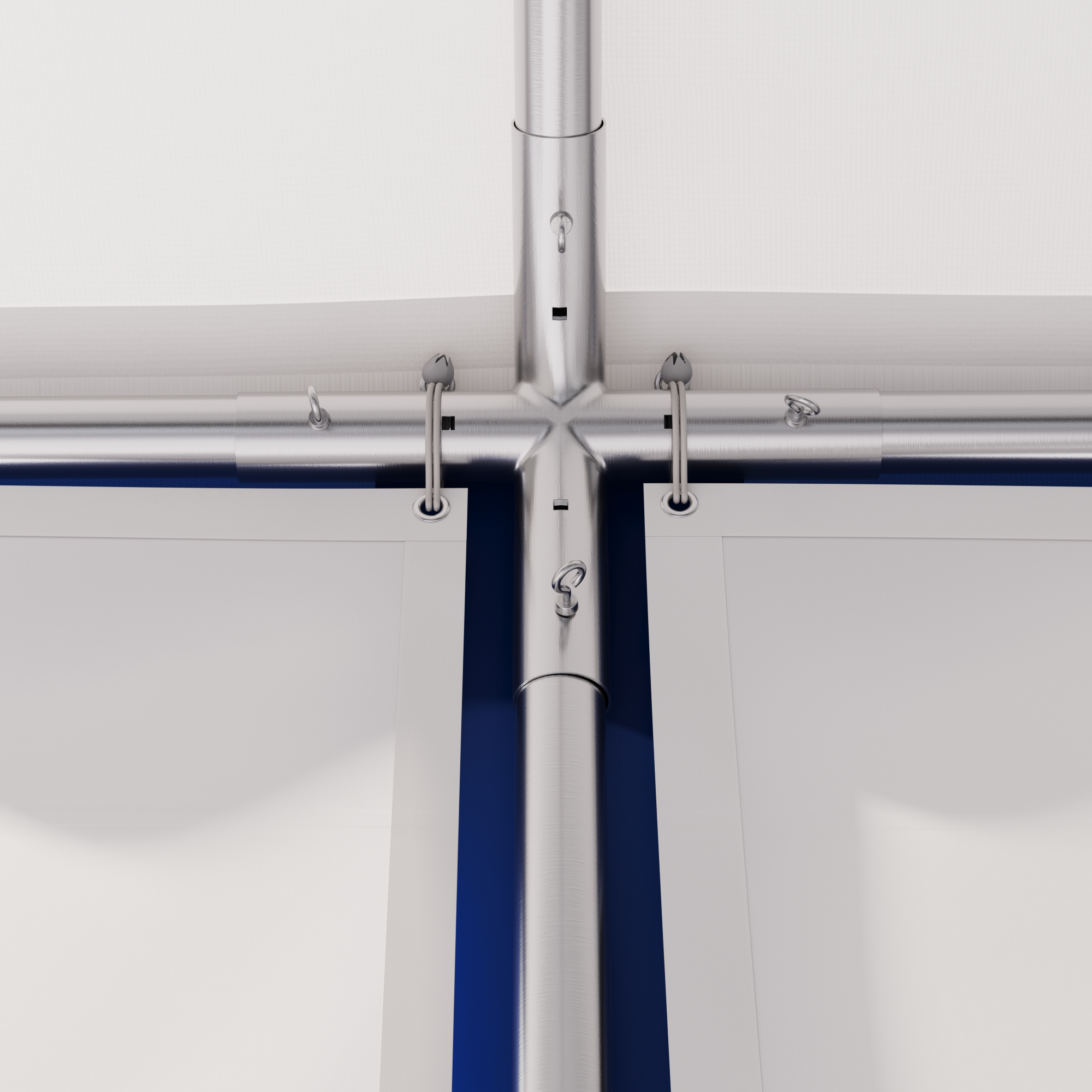 Profi PVC Partyzelt 4 x 8 m blau/weiss