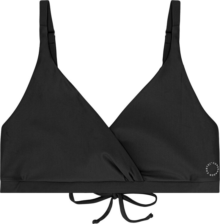 Cartel Copenhagen Istana draperet bikini top Nero