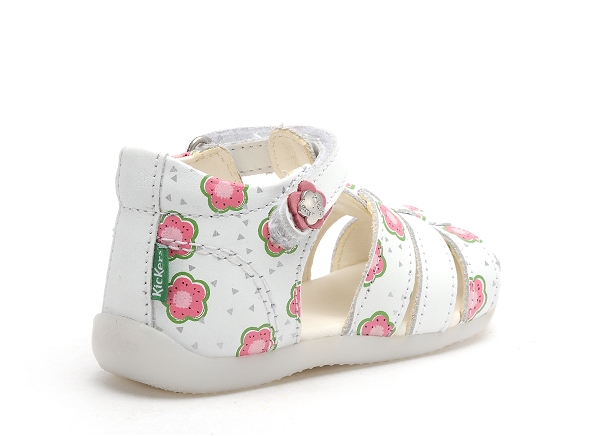Kickers nu pieds bebe bigflo blanc