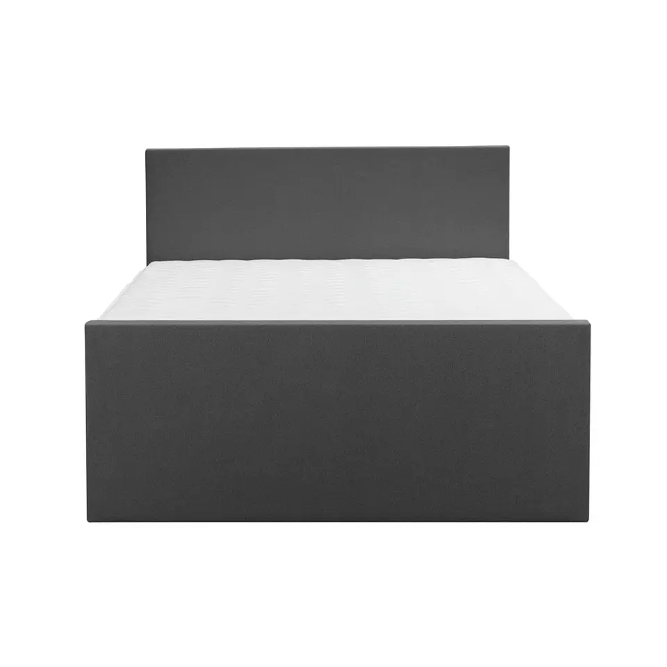 Boxspring met voetbord Liv egaal - antraciet - 140x200 cm - slanke poot