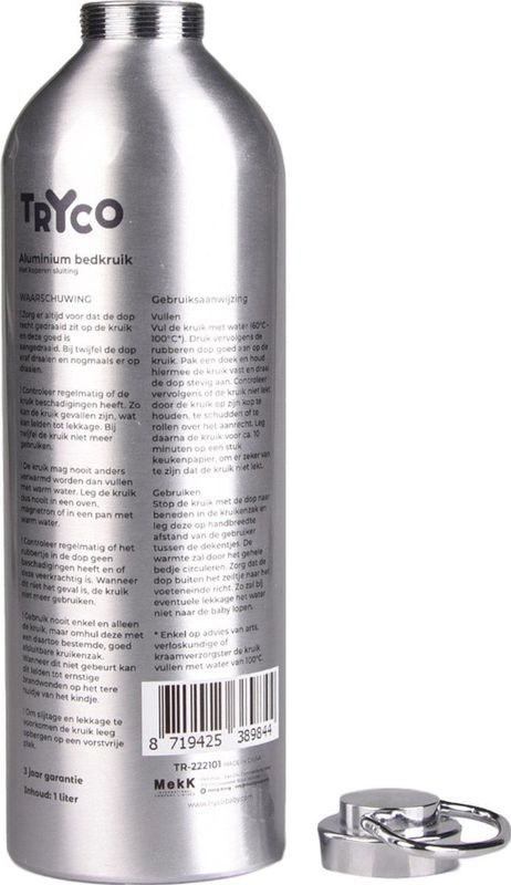 Tryco - Aluminium Kruik 2-Pack - 1 Liter - Verchroomde Sluiting