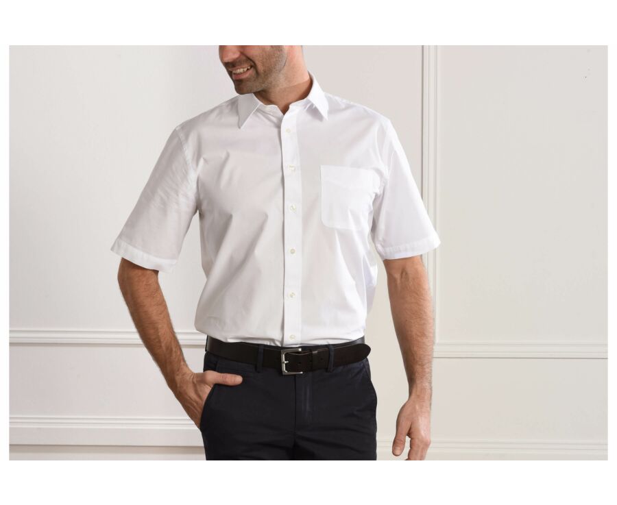 Chemise blanche en coton - Poche poitrine - ALBERT MC