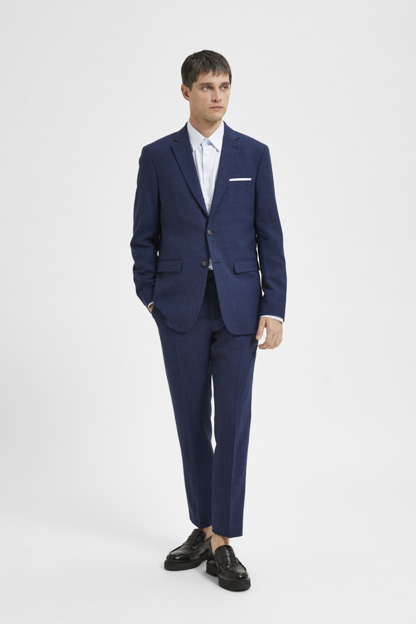 Americana de lino slim fit - Azul marino