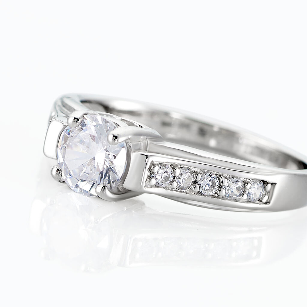 Bague Solitaire Mady Argent Blanc Oxyde De Zirconium