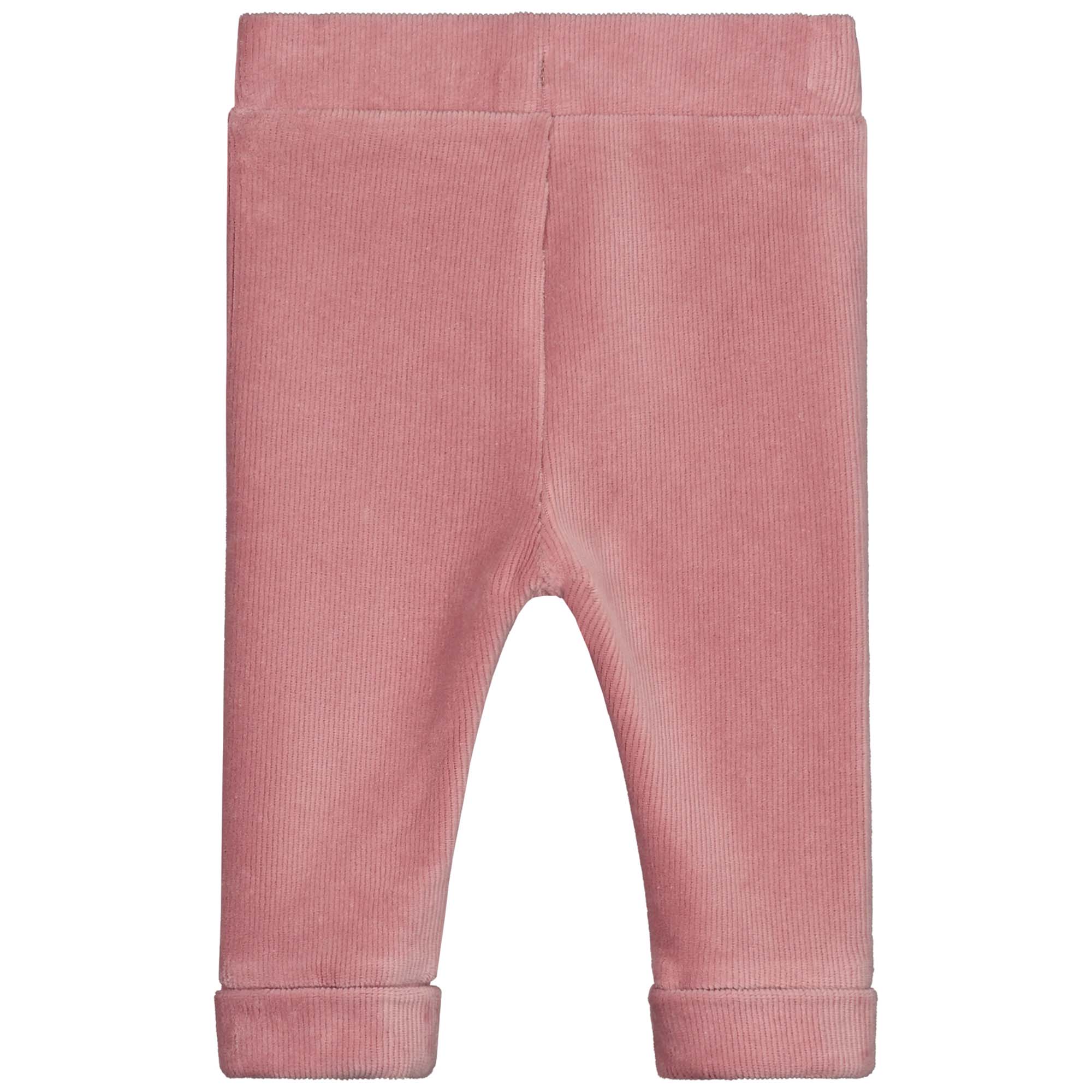 Prénatal newborn broek rib velours  effen roze
