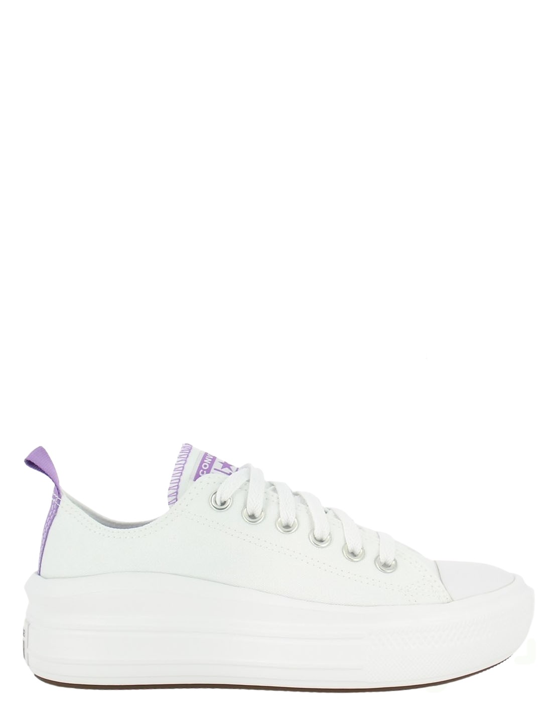 converse sneakers compensées basses femme ctas move ox blanc mauve