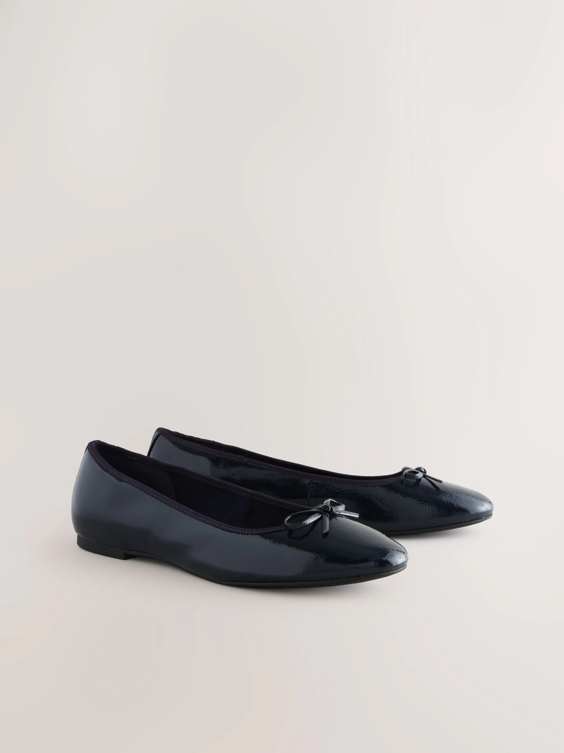 Donkerblauw lakleer - Ballerina's met ronde neus