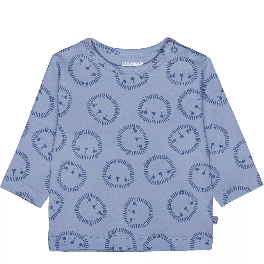 STACCATO Shirt soft blue gemustert