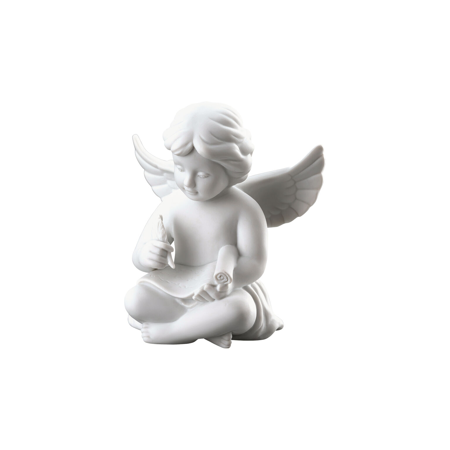 Angels Weiss matt Engel mit Schriftrolle