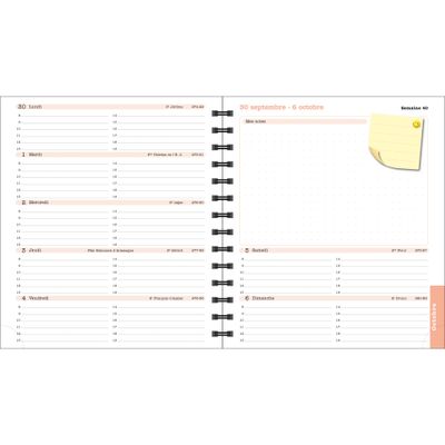 Agenda de bureau Dodo&Cath Lady 18S spiralé - 1 semaine sur 2 pages - 15 x 17 cm - Tout est possible - Exacompta