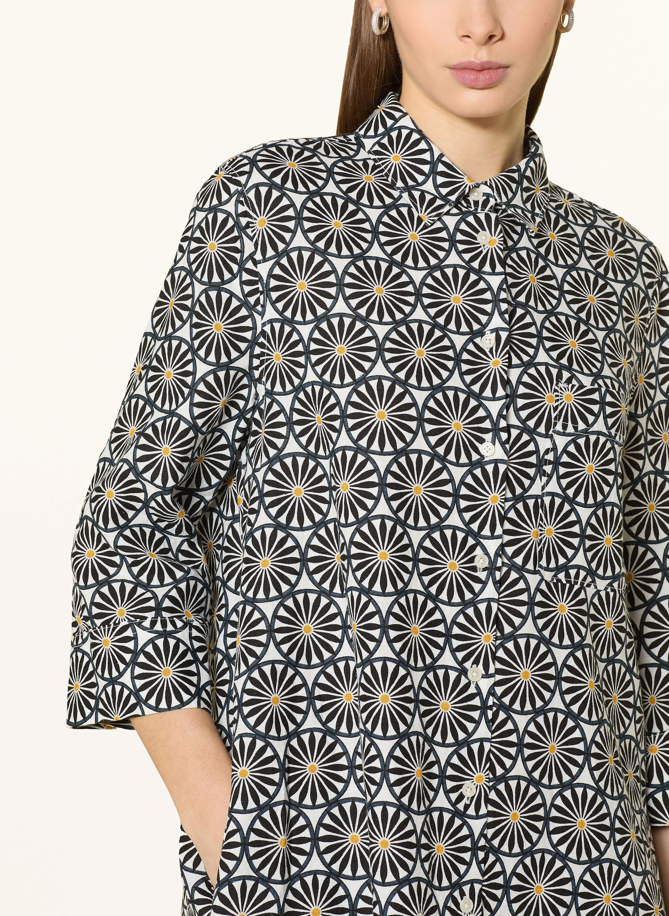 Marc O'Polo Hemdblusenkleid aus Leinen mit 3/4-Arm