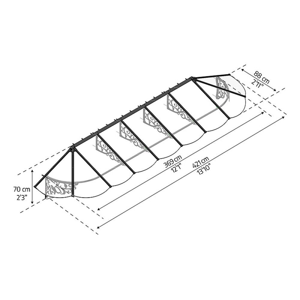 ENTRÉTAK CANOPIA LILYFRENCH 0,9X4,2M KLAR/SVART