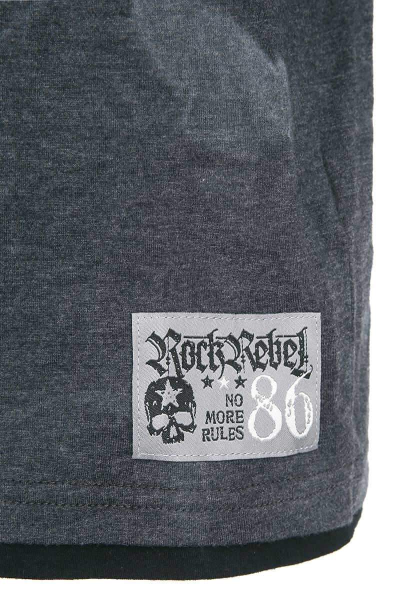 T-Shirt Imprimé & Col En V | Rock Rebel by EMP T-Shirt Manches courtes