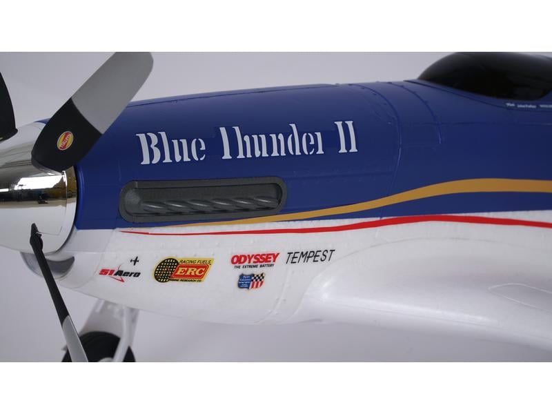 FMS Warbird Mustang P-51 Blue Thunder 1100 mm PNP Airrace Warbird «Blue Thunder» als PNP Modell mit Brushless Antrieb und EInziehfahrwerk
