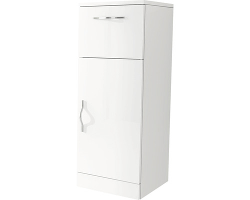Baden Haus Bahia halfhoge kast, 30 cm breed, wit hoogglans, volledig gemonteerd met beschermfolie, 44792