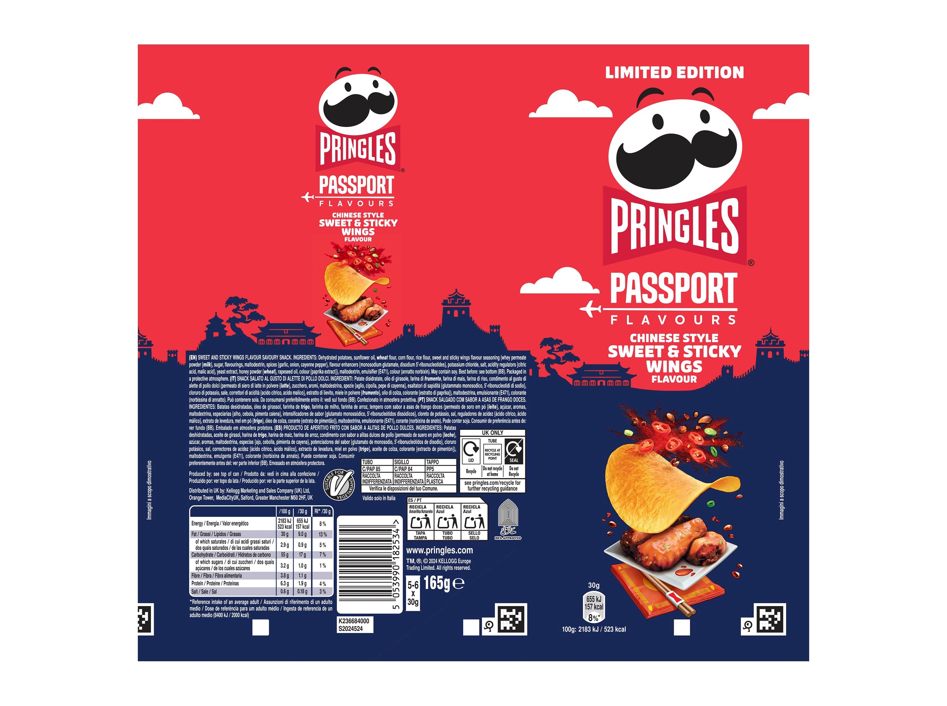 APERITIVO PRINGLES SWEET & STICKY WINGS 165G