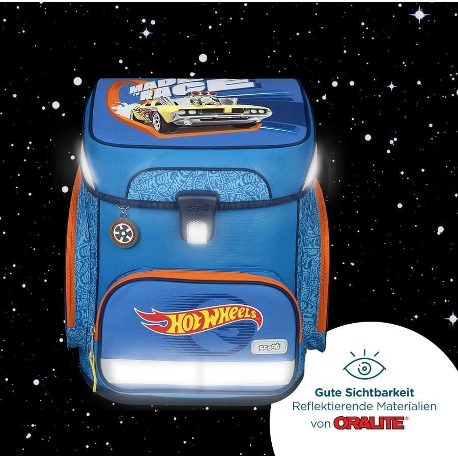 Scooli EasyFit Schulranzen-Set Hot Wheels, 5-teilig