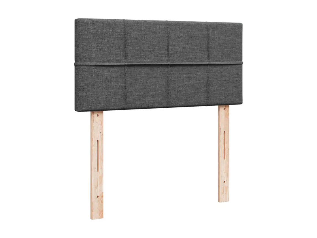 Sommier à lattes de lit et matelas Gris foncé 90x190 cm Tissu