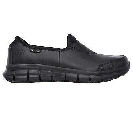 SKECHERS Schlupfschuh aus Leder schwarz