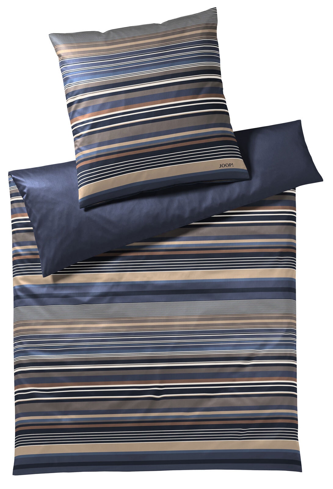 JOOP! Satin-Bettwäsche MICRO LINES 155 x 220 cm blau