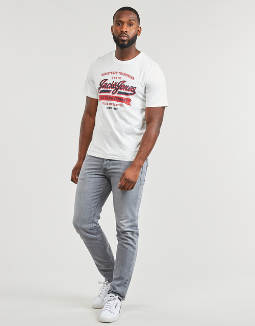 Jack & Jones - JJELOGO TEE SS O-NECK 2 COL SS24 SN - Blanc