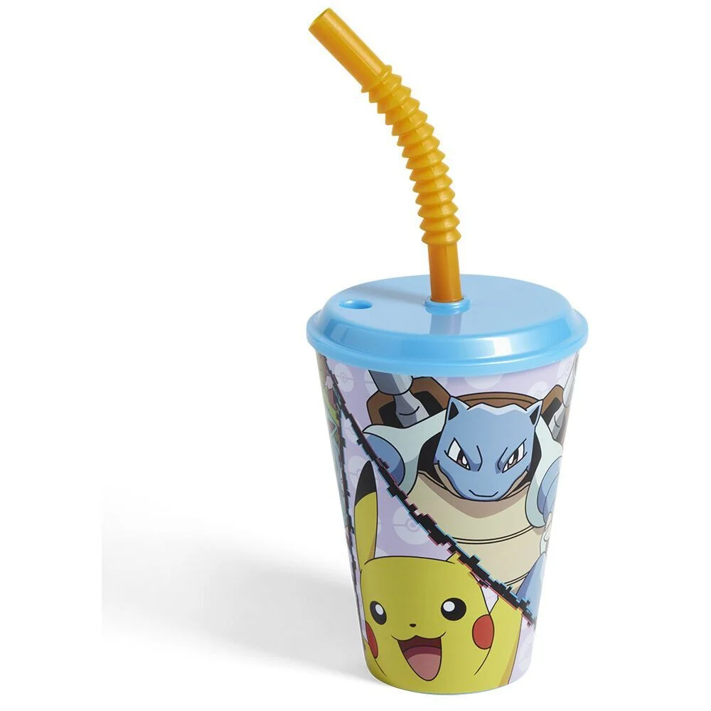 Gobelet enfant avec paille Pokémon Ø9xH16,3cm
