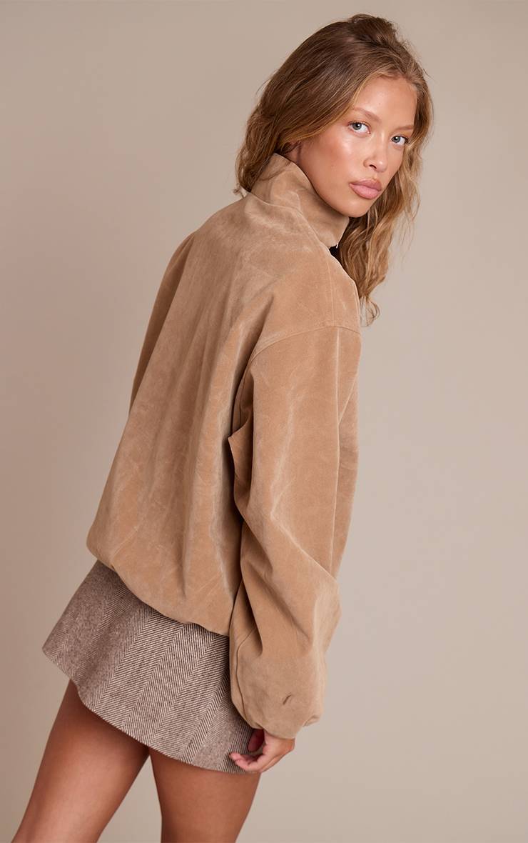Sable Veste Bomber En Daim