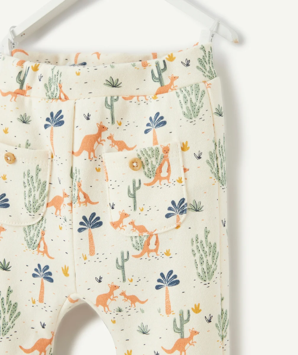 PANTALON DE JOGGING BÉBÉ EN COTON BIO IMPRIMÉ KANGOUROU