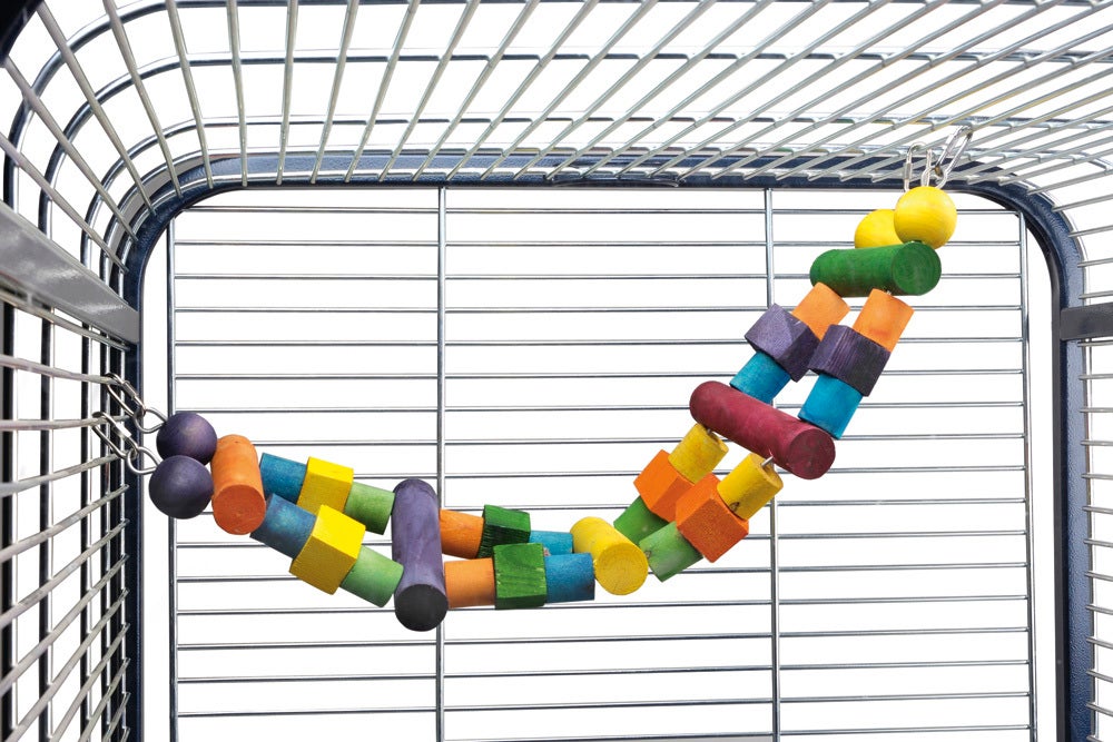 Beeztees vogelspeelgoed papegaaien ladder met blokken 64 x 18 cm