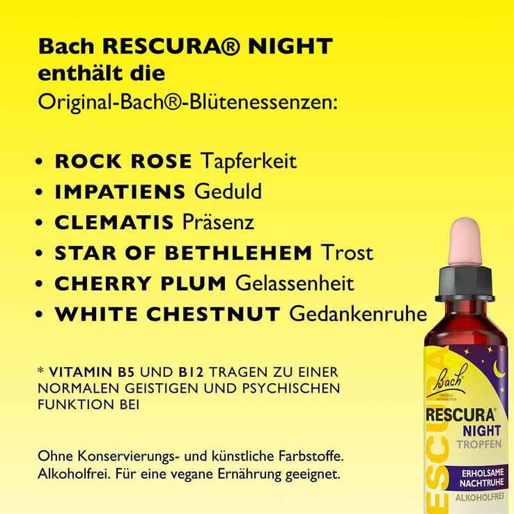 Bachblüten Rescura Night Tropfen alkoholfrei, 20 ml