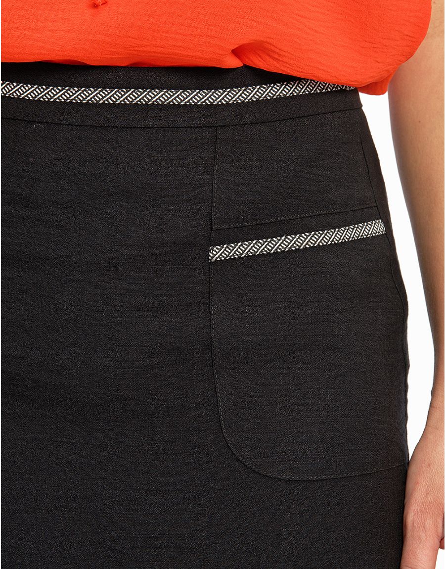 Jupe noire droite chic