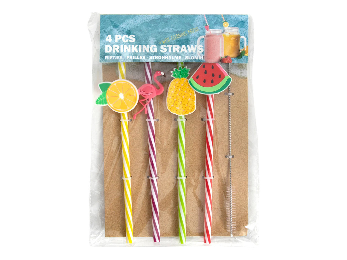 Herbruikbare zomerse fruit rietjes