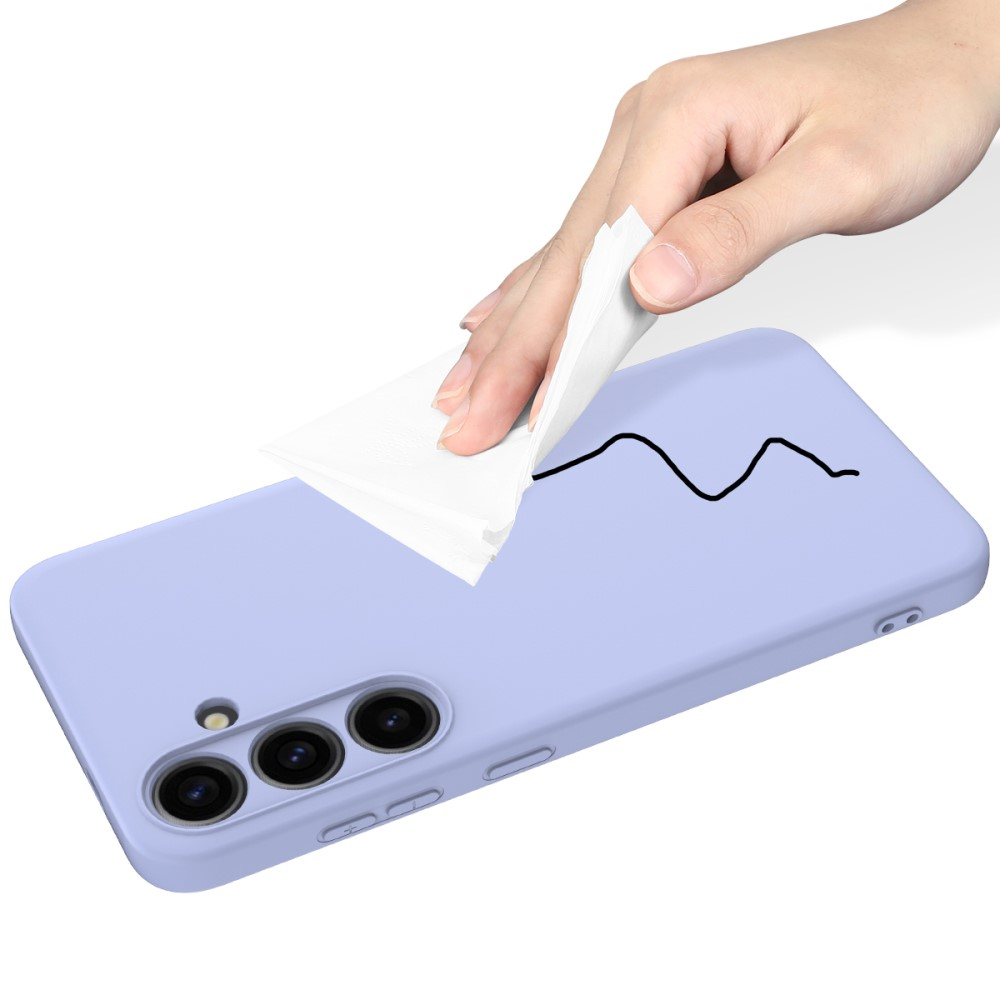 Samsung Galaxy S24 Silikon Case Hülle mit Kameraschutz   Trageschlaufe - Lila