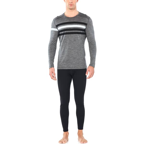 T-shirt thermique ICEBREAKER MENS 200 OASIS LS CREWE HERITAGE STRIPE GRITSTONE HEATHER