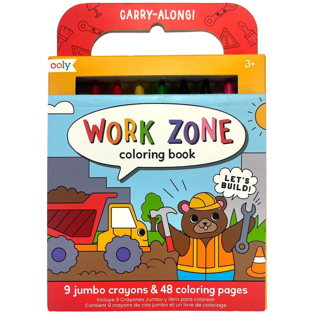 Ooly kleurboek met waskrijtjes workzone - 9st