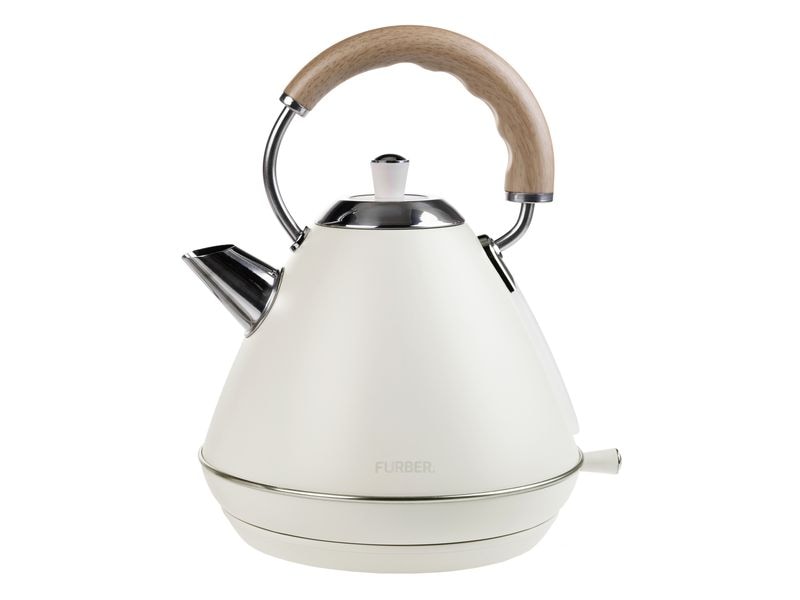 FURBER Wasserkocher Bardot 1.7 l, Beige Wasserkocher mit 360°-Sockel mit Kabelaufwicklung