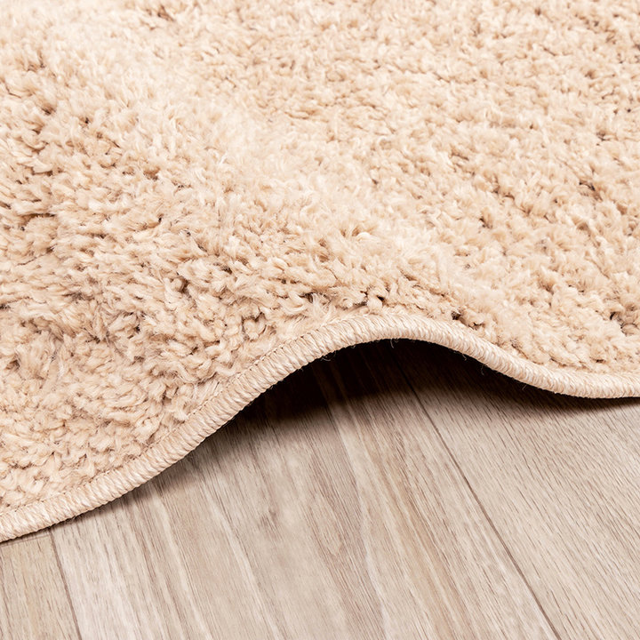 Rond hoogpolig vloerkleed - Lofty Beige