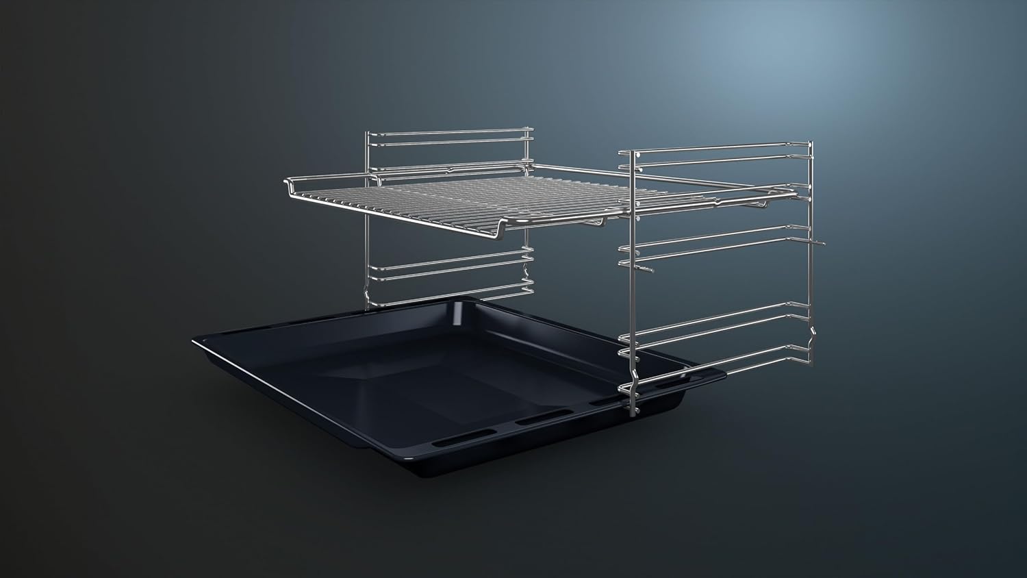 Siemens HB013FBB1, iQ100, Einbau-Backofen, LED-Display und Elektronikuhr, 3D Heißluft, Schnellaufheizung, Kindersicherung, 60 x 60 cm, Edelstahl, Schwarz